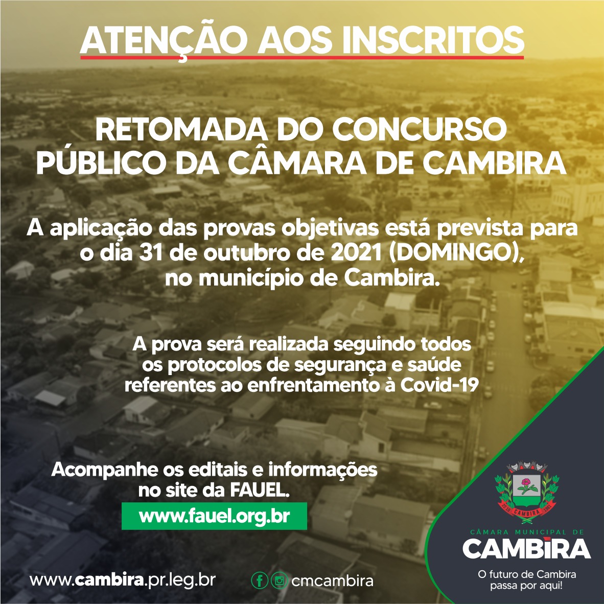 Retomada do Concurso da Câmara Municipal de Cambira 01/2020